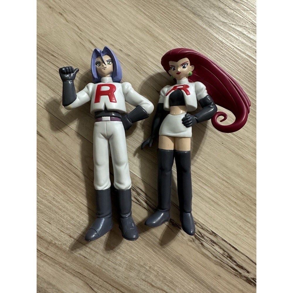 Vintage 1998 Tomy Pokemon Team Rocket Jessie and James Figurines No If
